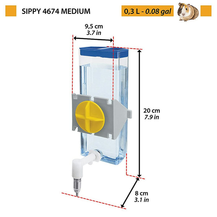 Dozator de apă Ferplast Sippy 4674 Albastru Transparent Oțel inoxidabil Plastic Plastic/Oțel inoxidabil 300 ml
