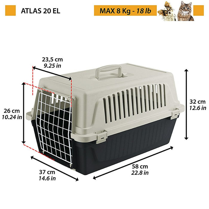 Transportor Ferplast Atlas 20 EL Alb Negru Oțel Plastic