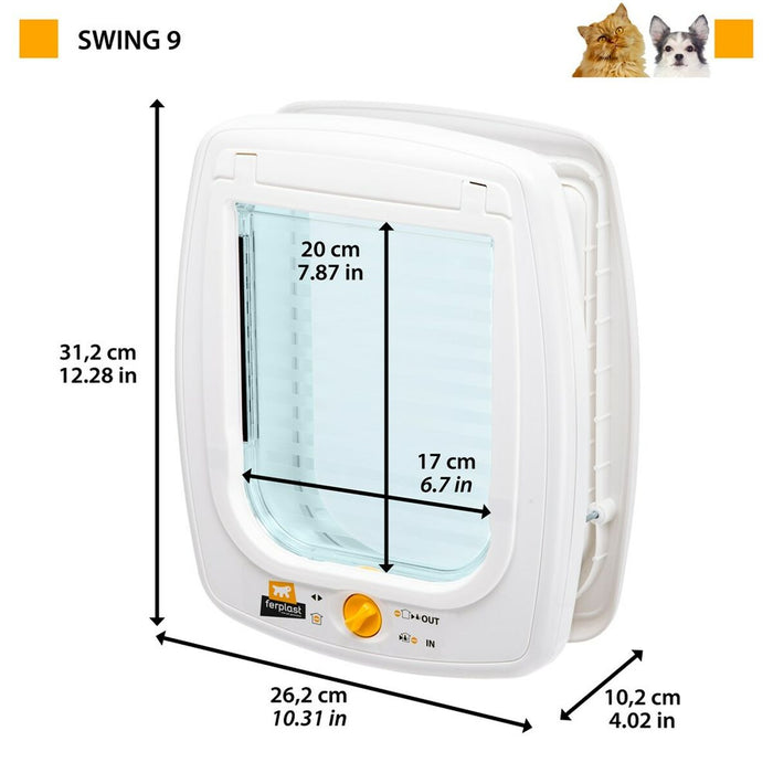 Ușiță pentru pisică Ferplast Swing 9 Alb Multicolor Plastic
