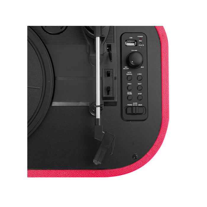 CD Player Trevi TT 1020 BT Stereo Bluetooth USB Baterie reîncărcabilă Roșu