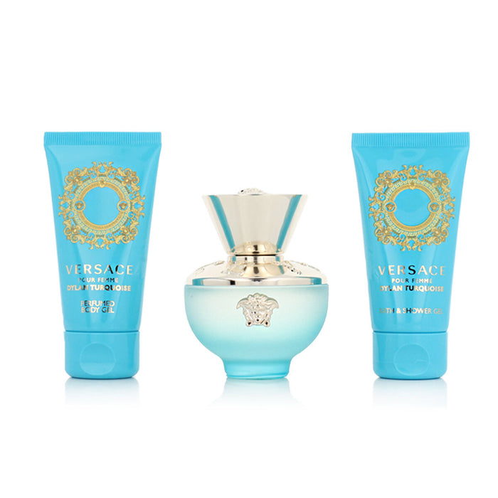 Set de Parfum Femei Versace EDT Dylan Turquoise 3 Piese