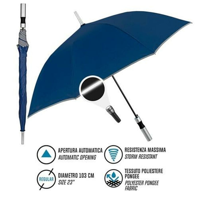 Umbrelă Perletti 23" Cu garnitură Reflectorizant/ă Bleumarin Poliester 103 cm