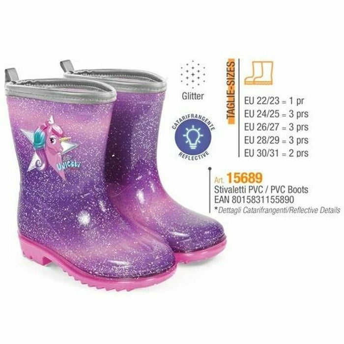 Cizme de Cauciuc pentru Copii Perletti PVC Unicorn