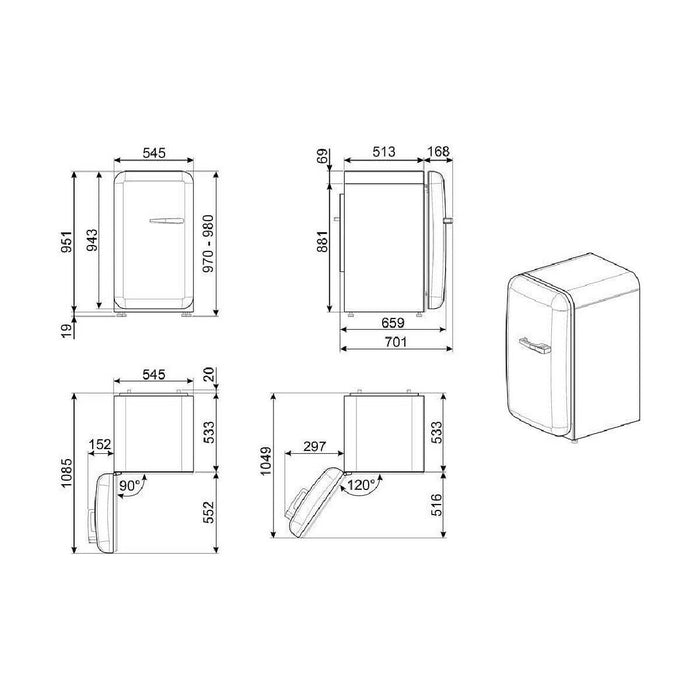 Mini frigider Smeg FAB10LRD5 Roșu