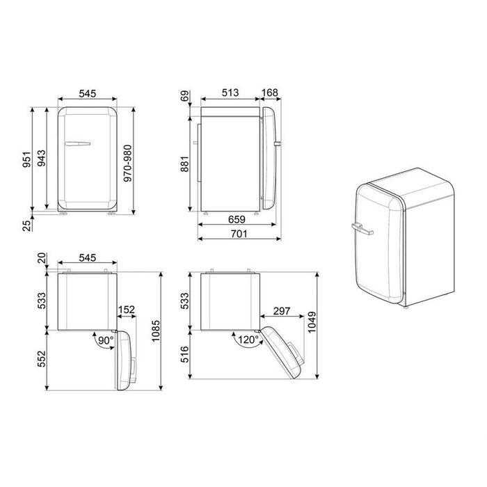 Frigider Smeg FAB10RWH5 Alb