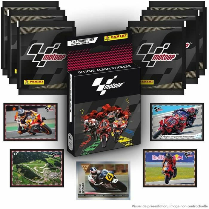 Pachet de autocolante Panini Moto GP 10 plicuri (Franceză)