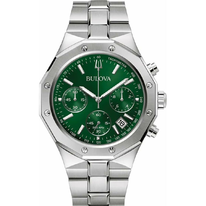 Ceas Bărbați Bulova 96B409 Verde Argintiu