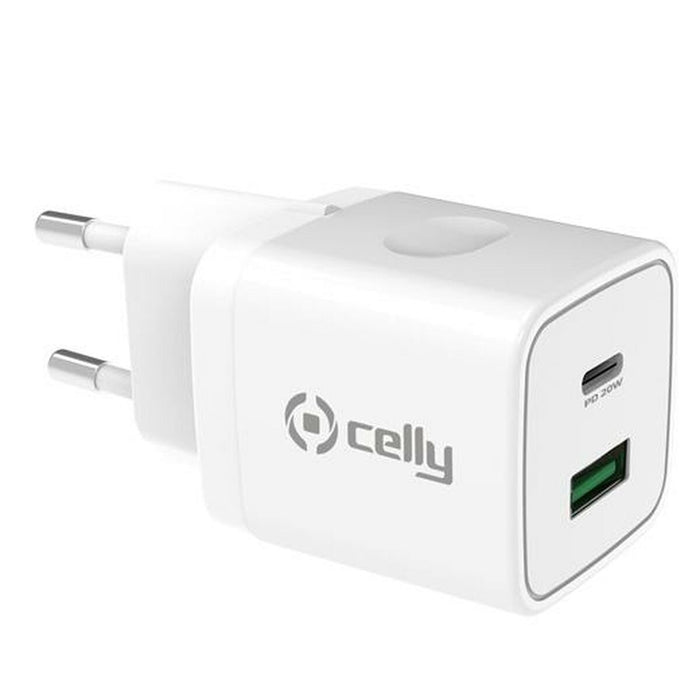Încărcător de Perete 2 în 1 Celly Alb 20 W