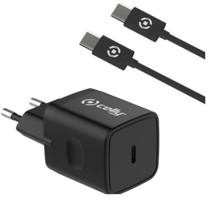 Încărcător de Perete Celly PLTC1C20WTYPEC Negru 20 W