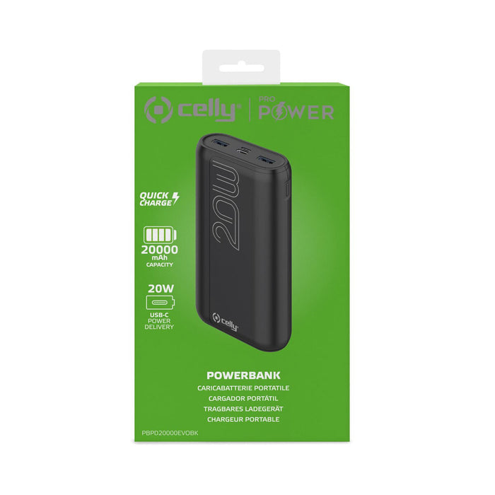 Power Bank Celly 20000 mAh Negru