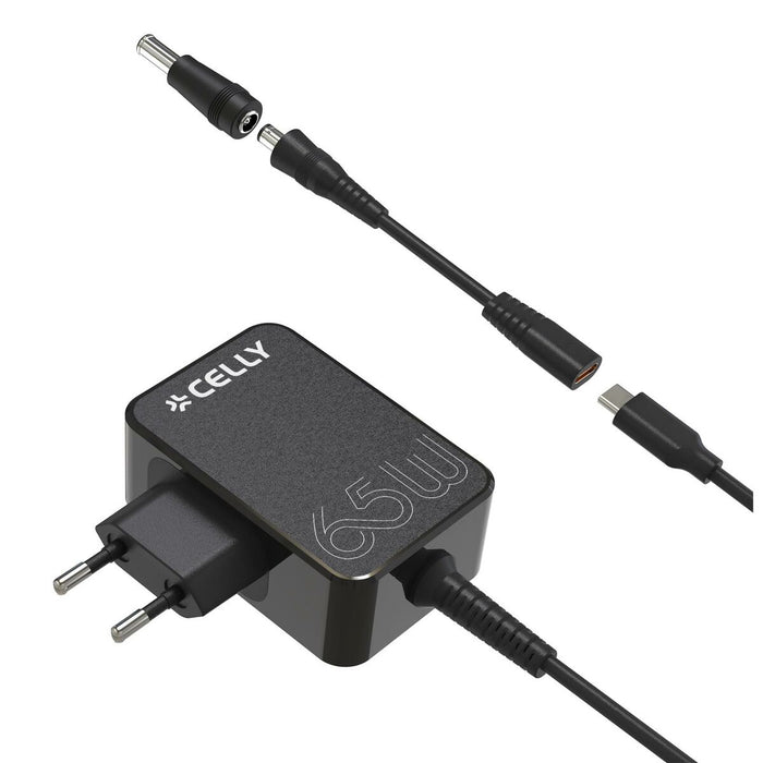 Încărcător de Perete Celly TCTIPS65WBK Negru 65 W