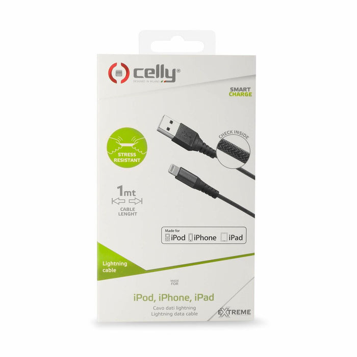 Cablu USB la Lightning Celly USBLIGHTNYLBK Negru 1 m