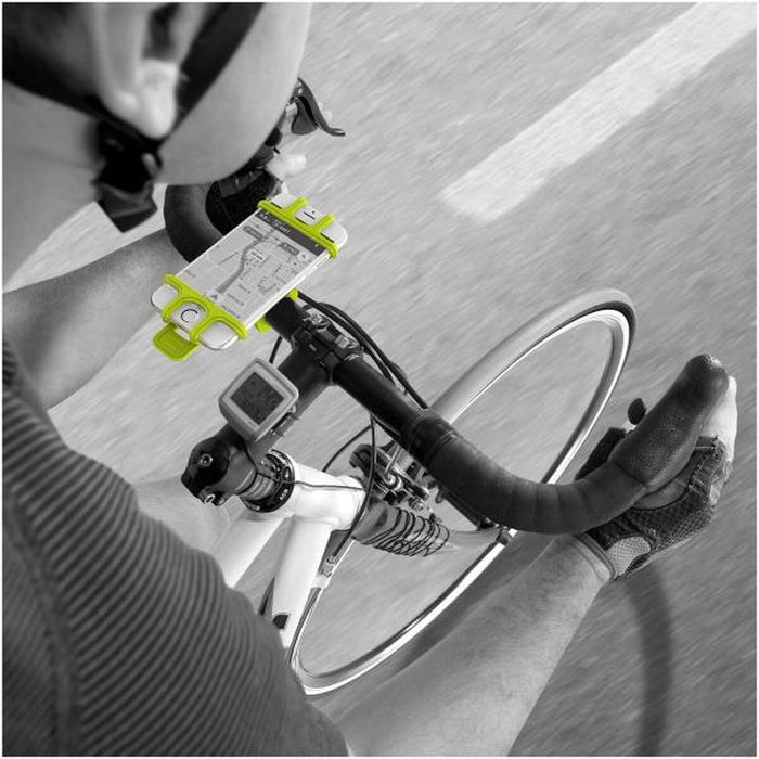 Suport de Telefon pentru Bicicletă Celly EASYBIKEGN. Negru Verde Silicon Plastic