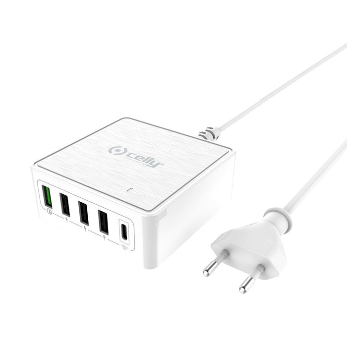 Încărcător de Perete Celly PSUSBC60WWH Alb 60 W