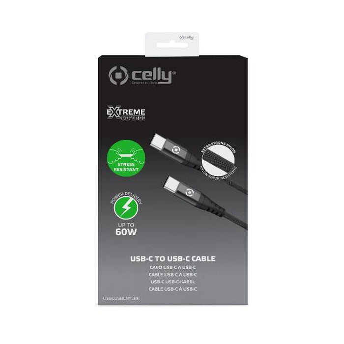 Cablu USB Celly USBCUSBCNYLBK Negru 1 m (1 Unități)