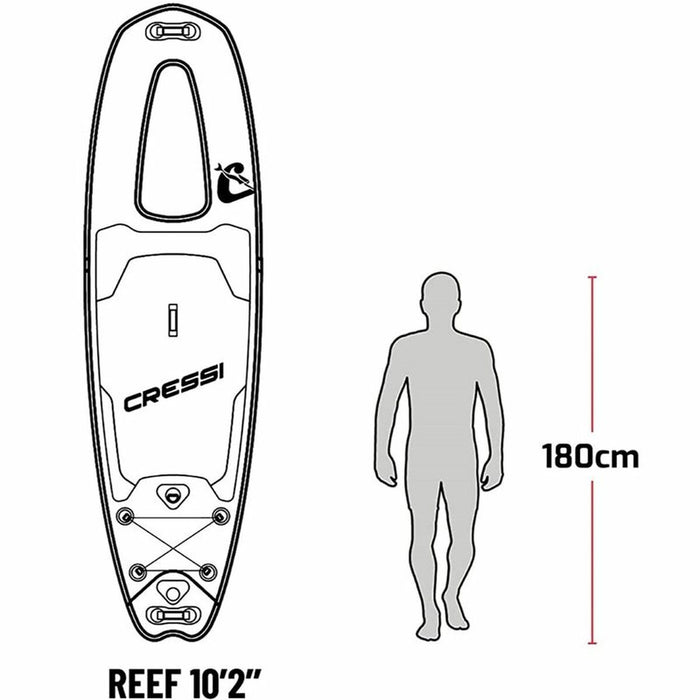 Placă gonflabilă de paddle surf cu accesorii Reef Window Cressi-Sub 10,2" Albastru