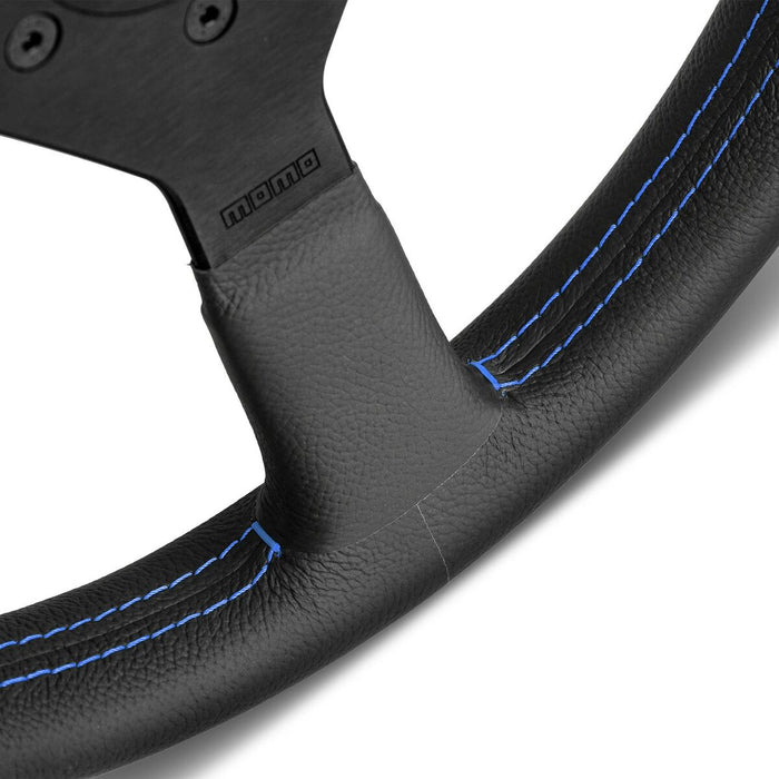 Volan de curse Momo MONTECARLO Negru/Albastru Ø 35 cm