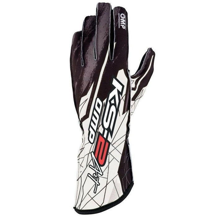 Karting Gloves OMP KS-2 ART Alb/Negru Negru/Alb L