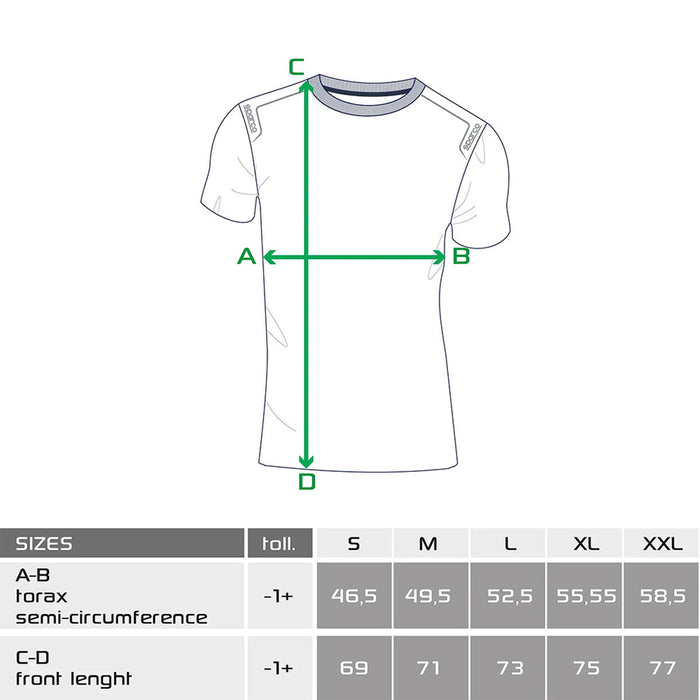 Tricou cu Mânecă Scurtă Sparco Tech Stretch Trenton Negru
