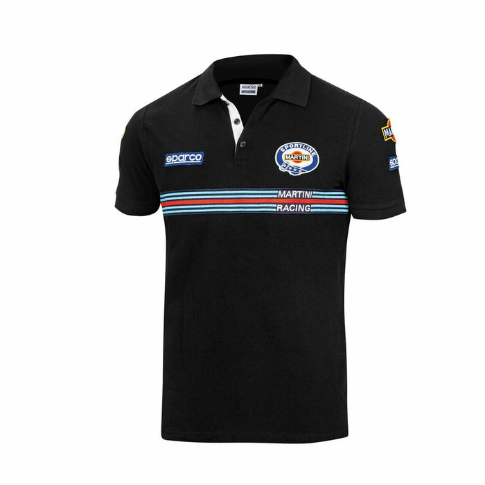 Tricou Polo cu Mânecă Scurtă Bărbați Sparco Martini Racing Negru