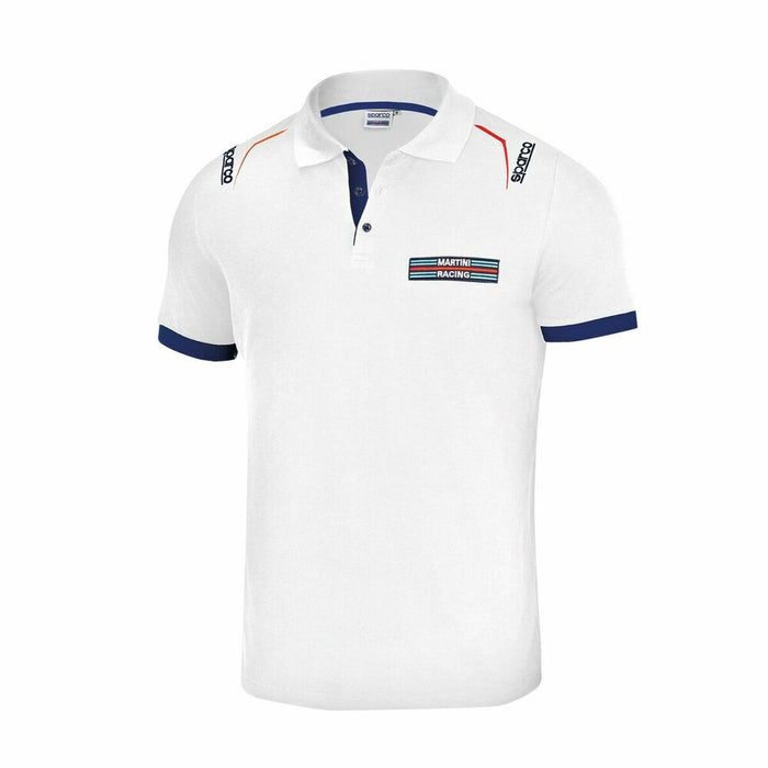 Tricou Polo cu Mânecă Scurtă Bărbați Sparco Martini Racing Alb (Mărimea M)