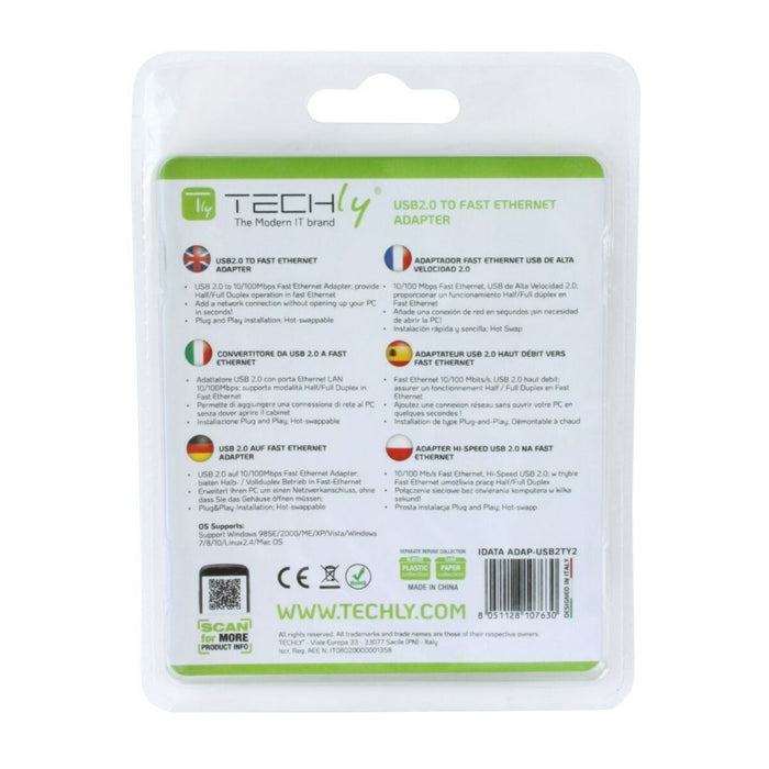 Adaptor USB la Ethernet Techly 107630 15 cm