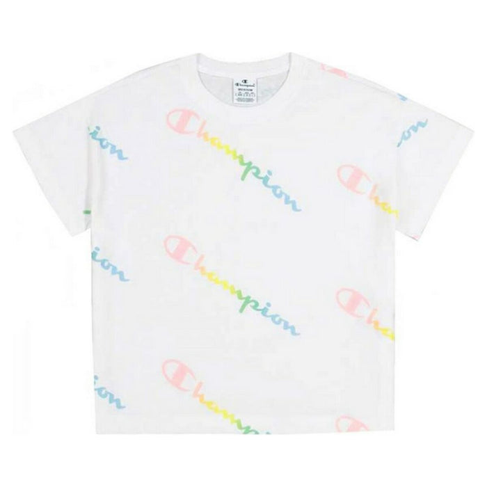 Tricou cu Mânecă Scurtă Bărbați Champion Crewneck Croptop Mărimea L Alb