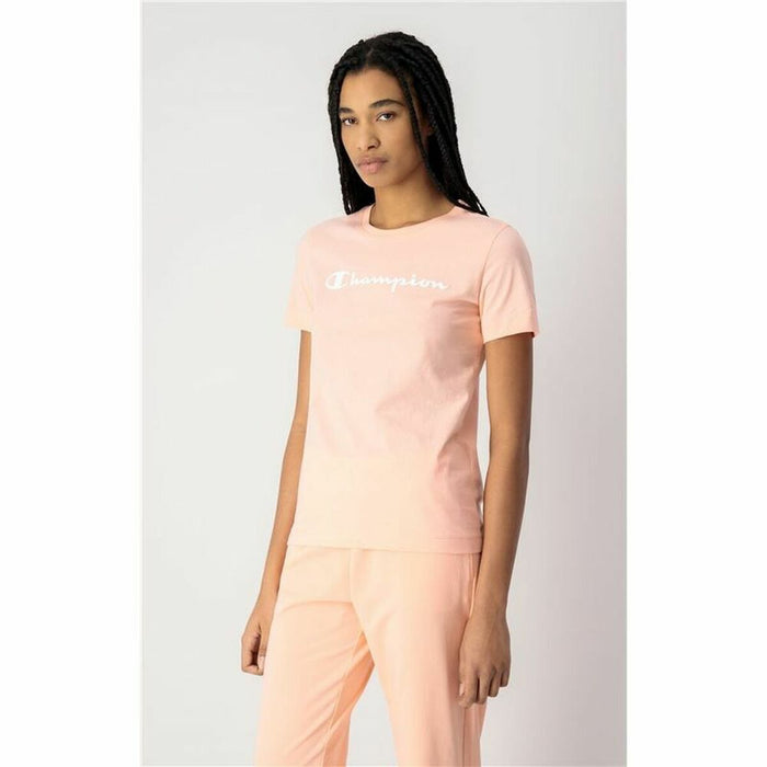Tricou cu Mânecă Scurtă Femei Champion Big Script Logo Roz