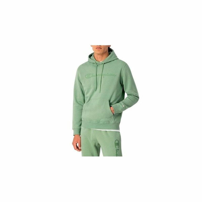 Hanorac cu Glugă Bărbați Champion Crewneck Alb Verde lămâie