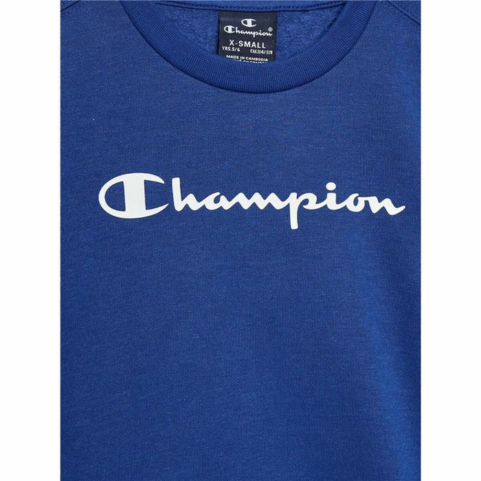 Hanorac cu Glugă Copii Champion Crewneck Albastru Alb