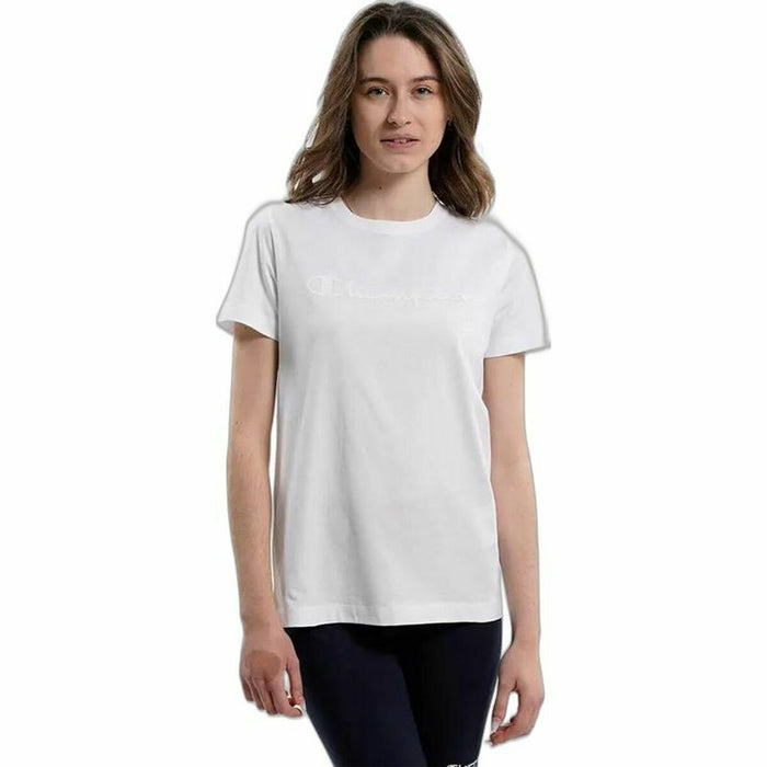 Tricou cu Mânecă Scurtă Femei Champion Crewneck  Alb