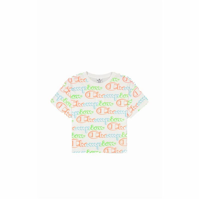 Tricou cu Mânecă Scurtă Femei Champion Crewneck Croptop Alb