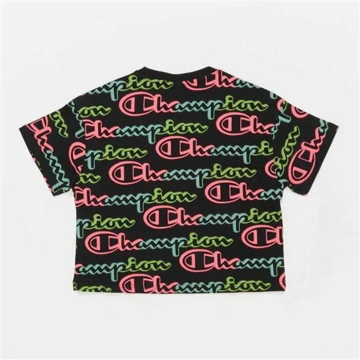 Tricou cu Mânecă Scurtă Femei Champion Crewneck Croptop Negru