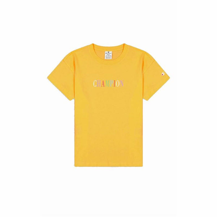 Tricou cu Mânecă Scurtă Femei Champion Crewneck Croptop Galben