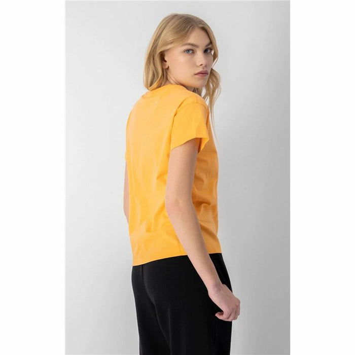Tricou cu Mânecă Scurtă Femei Champion Crewneck Croptop Galben