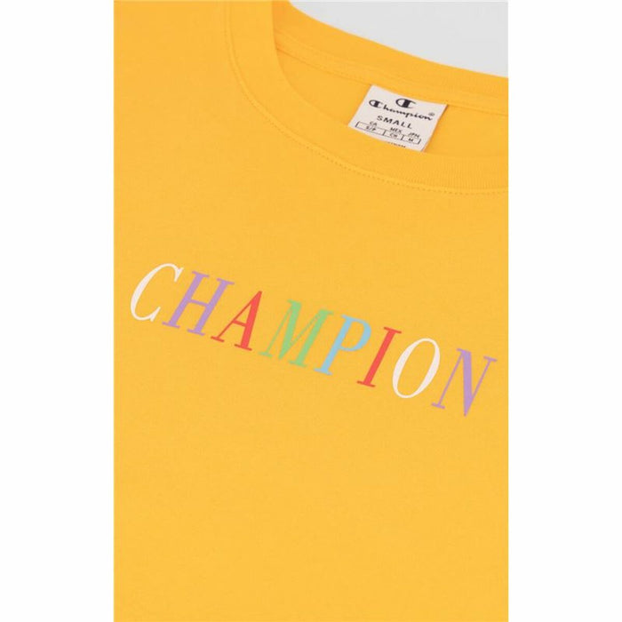 Tricou cu Mânecă Scurtă Femei Champion Crewneck Croptop Galben