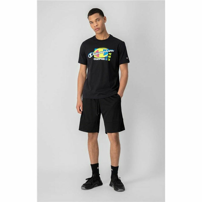 Tricou cu Mânecă Scurtă Bărbați Champion Crewneck Negru