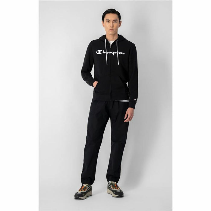 Hanorac cu Glugă Bărbați Champion Hooded Full Zip Negru