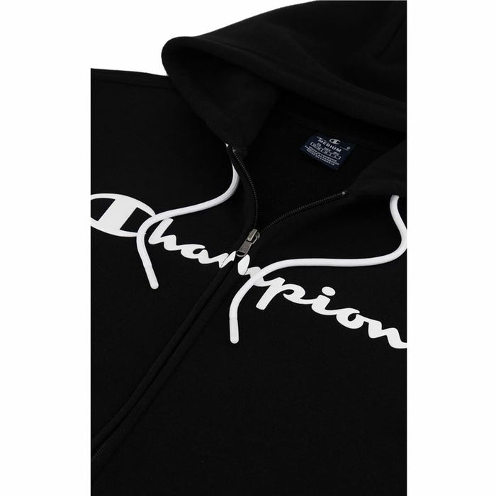 Hanorac cu Glugă Bărbați Champion Hooded Full Zip Negru