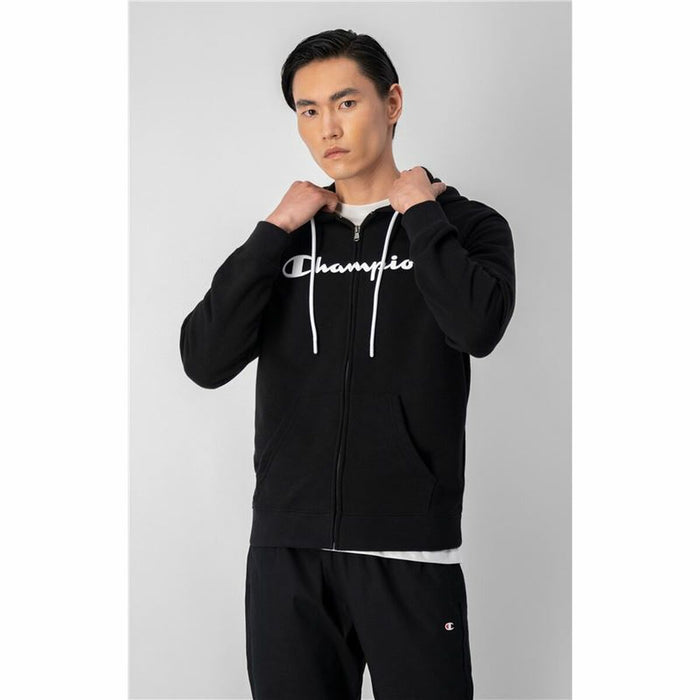 Hanorac cu Glugă Bărbați Champion Hooded Full Zip Negru