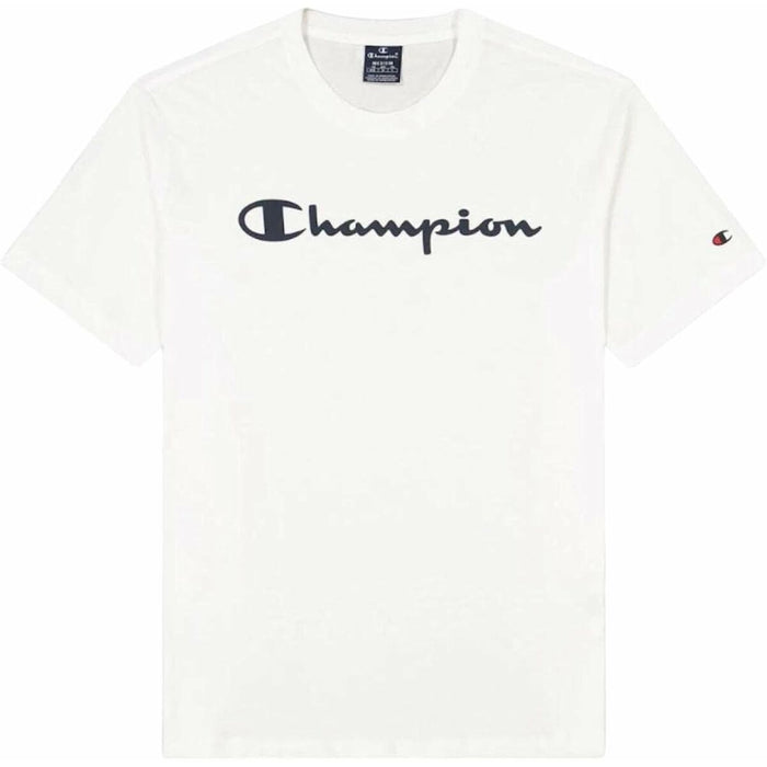 Tricou cu Mânecă Scurtă Bărbați Champion Crewneck Alb