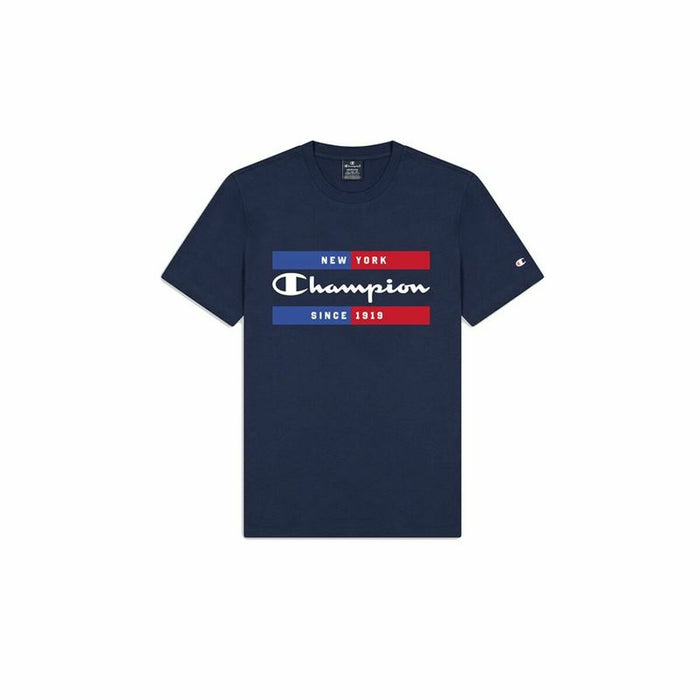 Tricou cu Mânecă Scurtă Bărbați Champion Crewneck Albastru