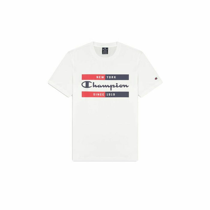 Tricou cu Mânecă Scurtă Bărbați Champion Crewneck Alb