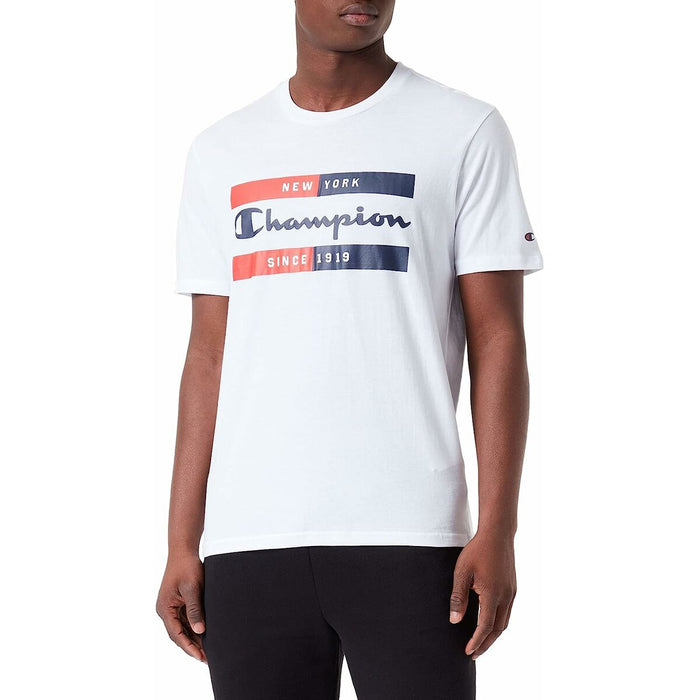 Tricou cu Mânecă Scurtă Bărbați Champion Crewneck Alb