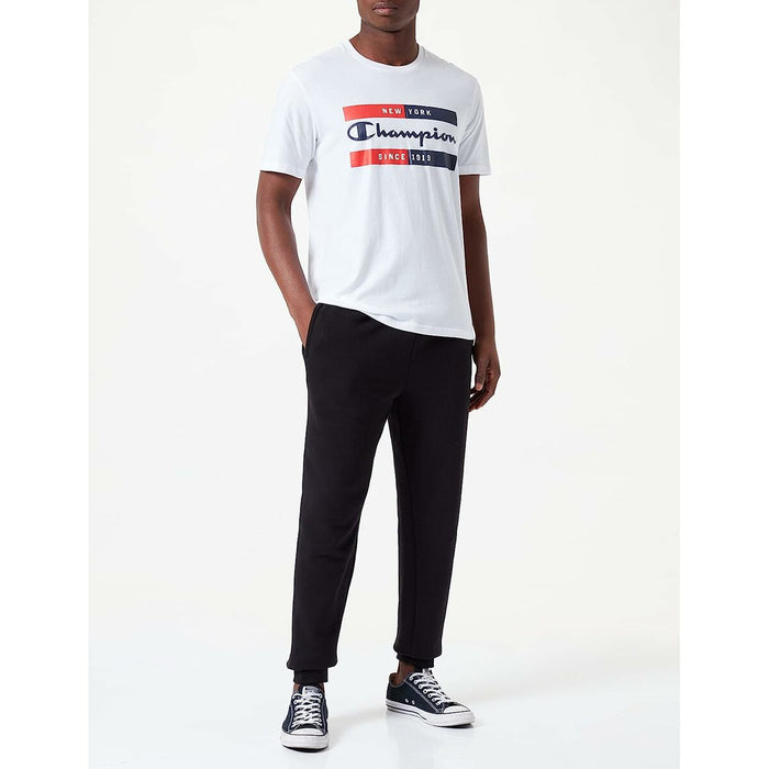 Tricou cu Mânecă Scurtă Bărbați Champion Crewneck Alb