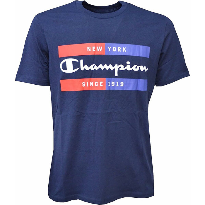 Tricou cu Mânecă Scurtă Bărbați Champion Crewneck Albastru