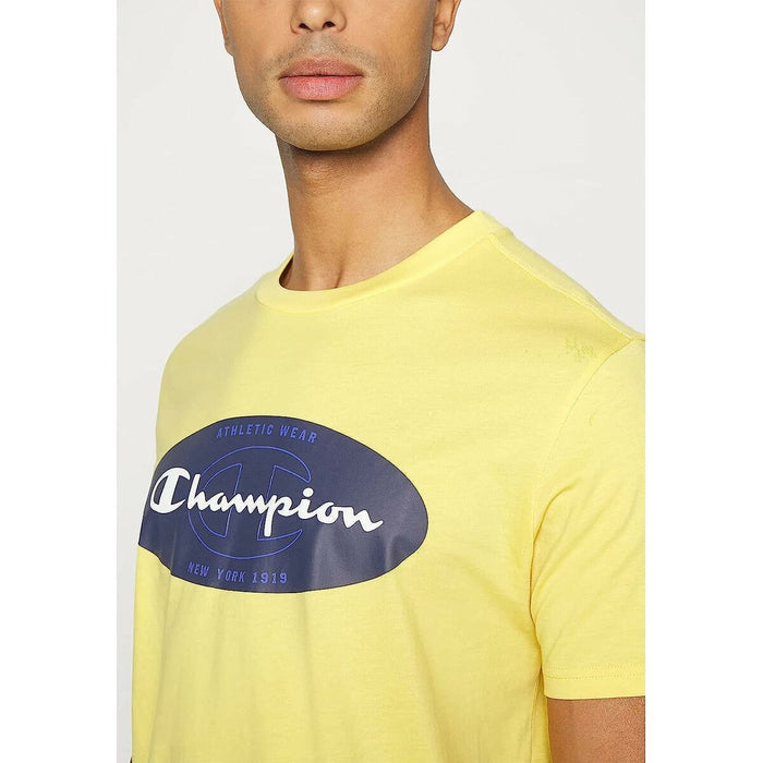 Tricou cu Mânecă Scurtă Bărbați Champion Crewneck Galben