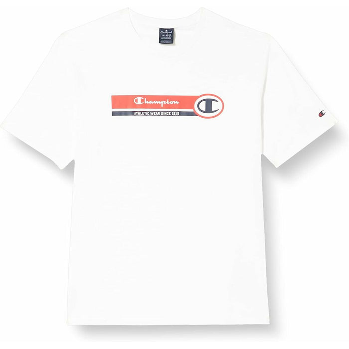 Tricou cu Mânecă Scurtă Bărbați Champion Crewneck Alb