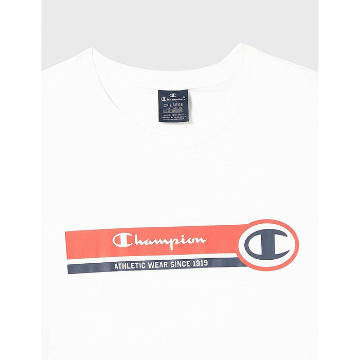 Tricou cu Mânecă Scurtă Bărbați Champion Crewneck Alb