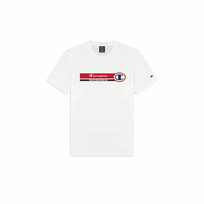 Tricou cu Mânecă Scurtă Bărbați Champion Crewneck Alb